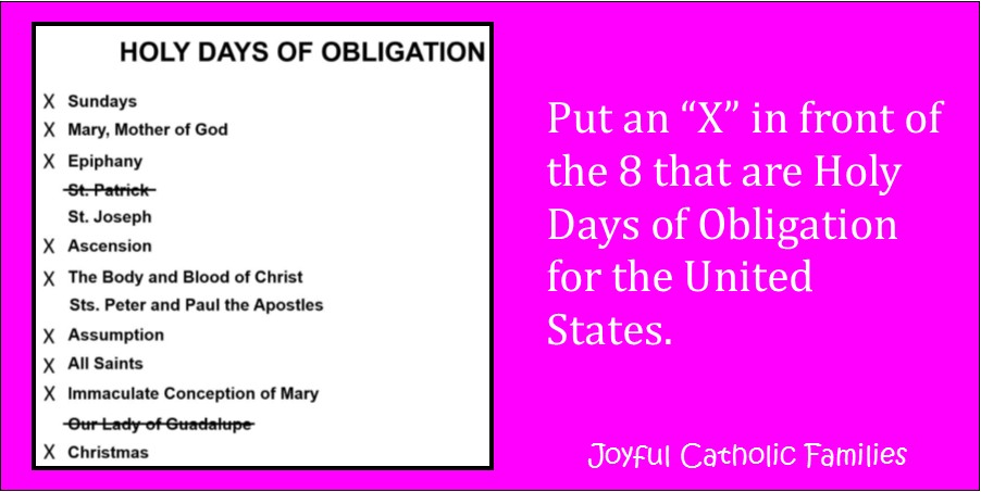 What Are The Holy Days Of Obligation 